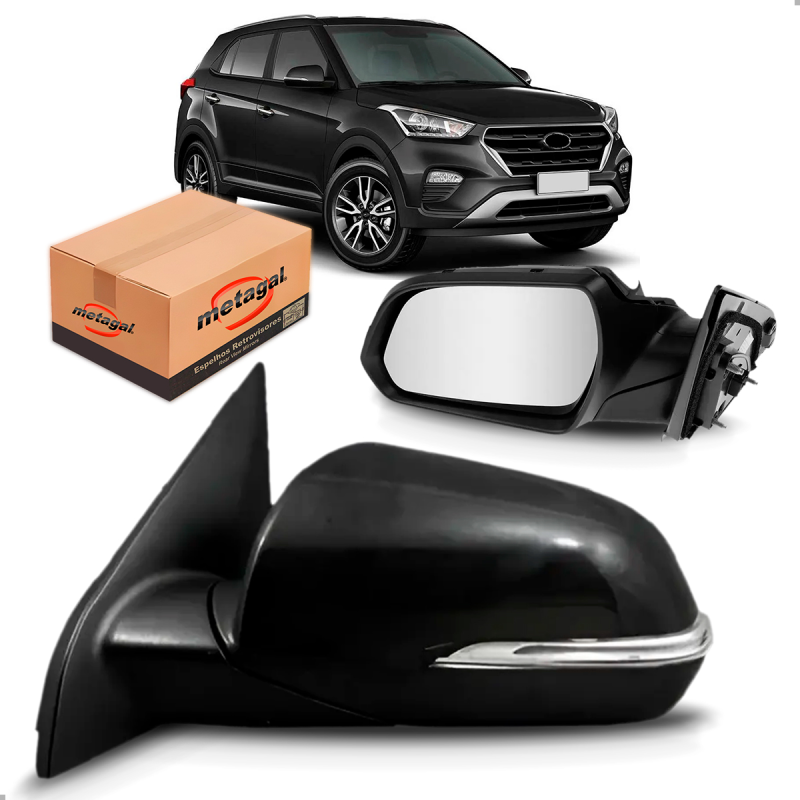 Retrovisor Original Creta 2017 A 2021 Lado Esquerdo Regulador Eletrico C/ Pisca