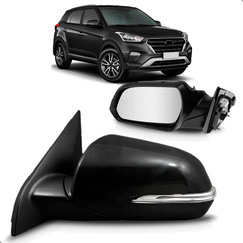Retrovisor Original Creta 2017 A 2021 Lado Esquerdo Regulador Eletrico C/ Pisca