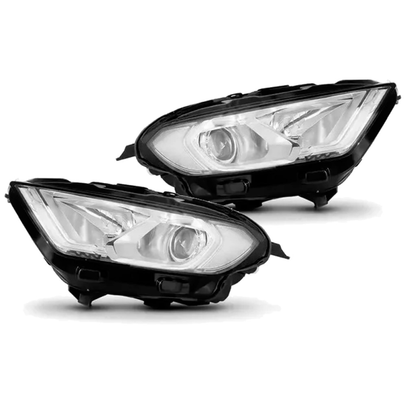 Farol Ecosport 2018 A 2021 Lado Esquerdo Manual C/ Projetor Xenon Com Led Cromado (r30619) (c060524)
