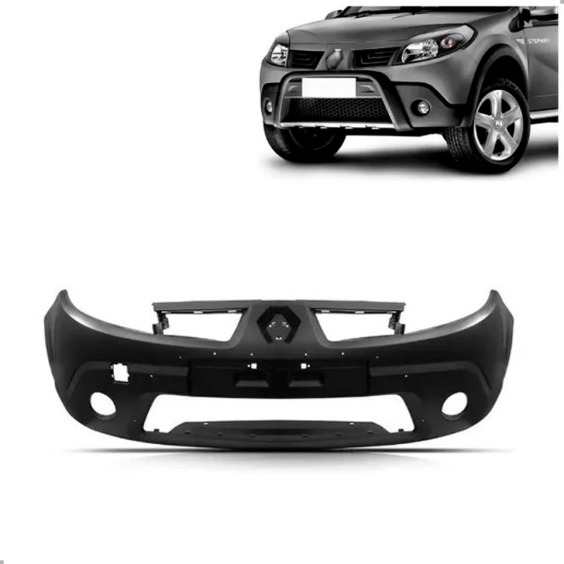Parachoque Dianteiro Sandero Stepway 2008 A 2011 Com Furo Para Auxiliar (r25694)