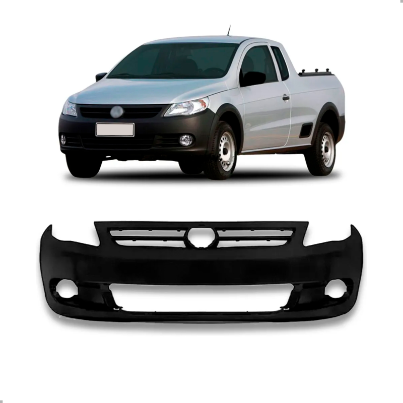 Parachoque Dianteiro Gol Saveiro Voyage G5 2010 A 2012 Com Furo Milha Com Furo Alargador Preto Texturizado (c045290)