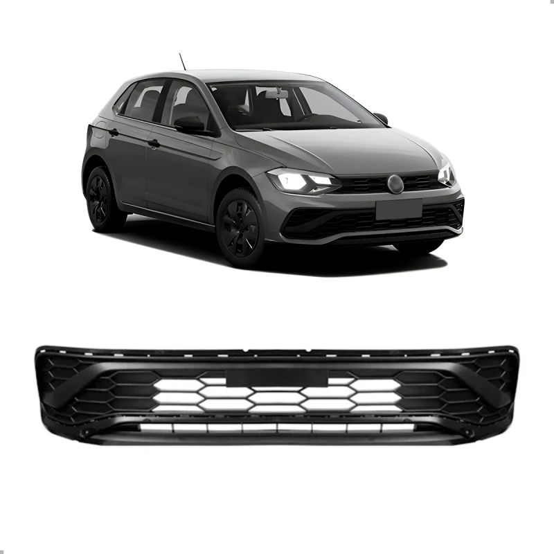 Grade Do Parachoque Dianteiro Polo Track 2022 A 2024 Preto Texturizado