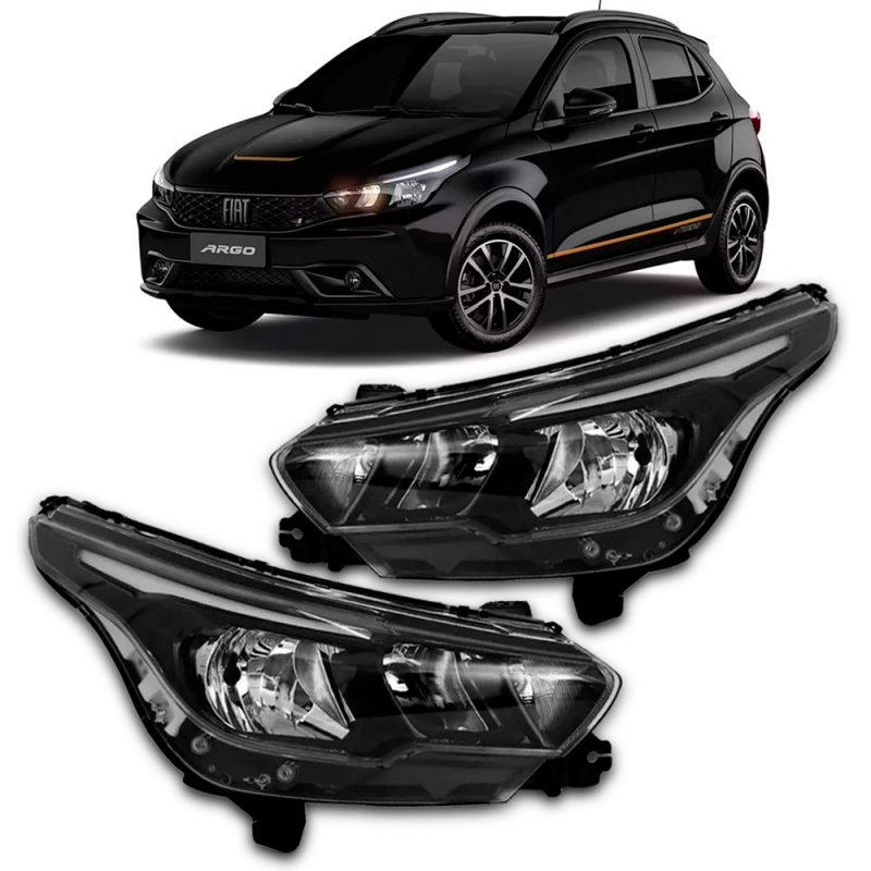 Farol Argo Cronos 2017 A 2021 Lado Esquerdo Com Led