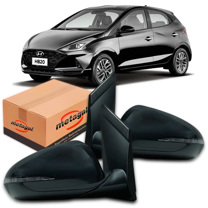 Retrovisor Externo Hb20 2020 A 2022 Lado Esquerdo Com Pisca