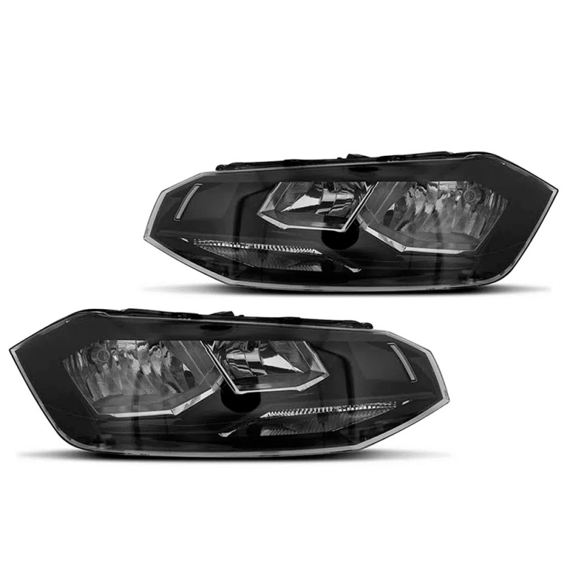 Farol Original Polo Virtus 2017 A 2022 Lado Esquerdo Friso Preto C/ Luz De Posicao