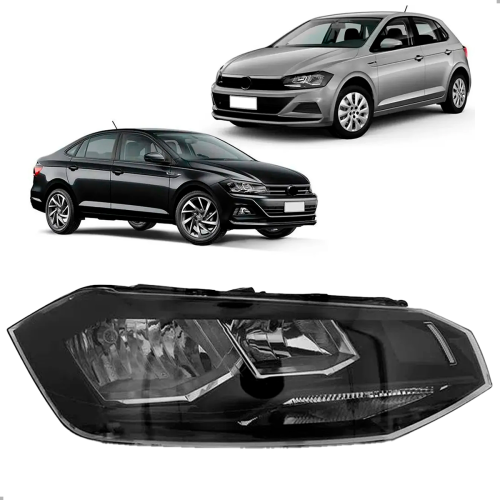 Farol Original Polo Virtus 2017 A 2022 Lado Direito Friso Preto C/ Luz Posicao