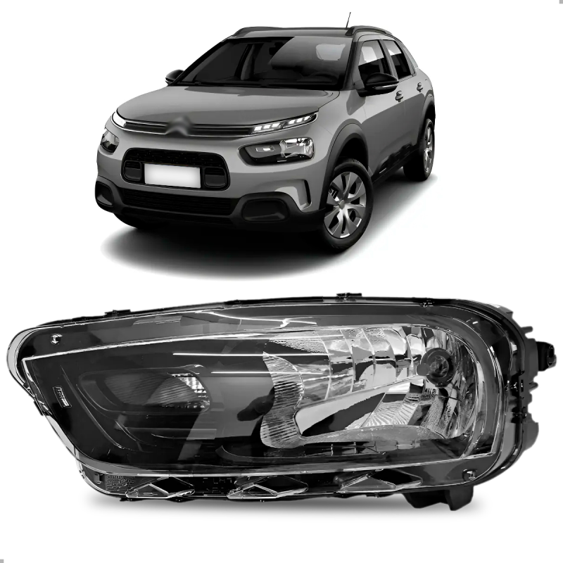 Farol Original Citroen C4 Cactus 2023 A 2024 Lado Esquerdo Mascara Negra