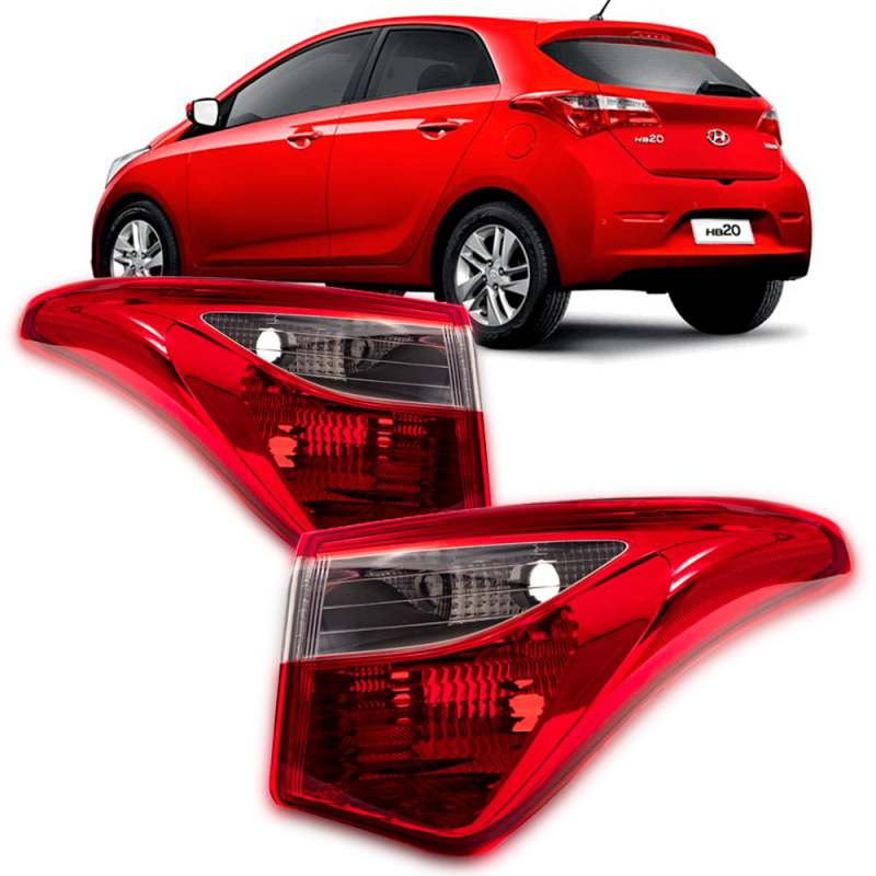 Lanterna Traseira Hb20 Hatch 2012 A 2019 Lado Direito Canto Cristal