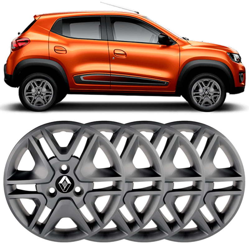 Calota Kwid 2018 A 2020 Preto Fosco Aro 14