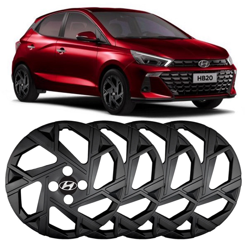 Calota Hb20 2023 A 2024 Preto Fosco Aro 15