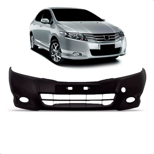 Parachoque Dianteiro City 2009 A 2011 Preto Liso Com Furo