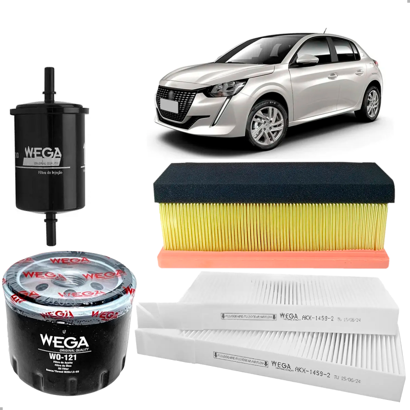 Kit Revisao C3 Flex Peugeot 208 Flex 1.0 3 2023 A 2024