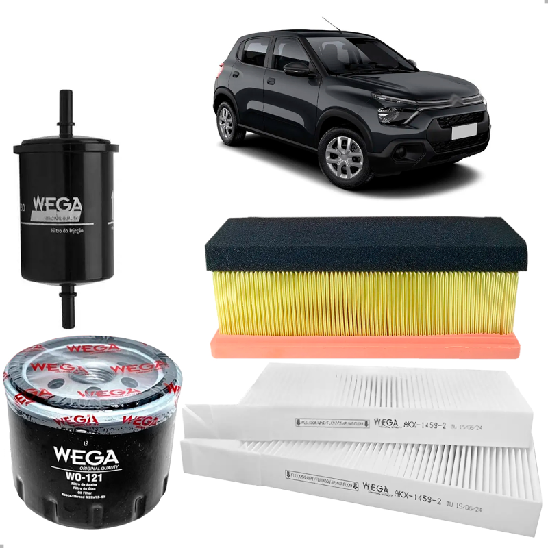 Kit Revisao C3 Flex Peugeot 208 Flex 1.0 3 2023 A 2024