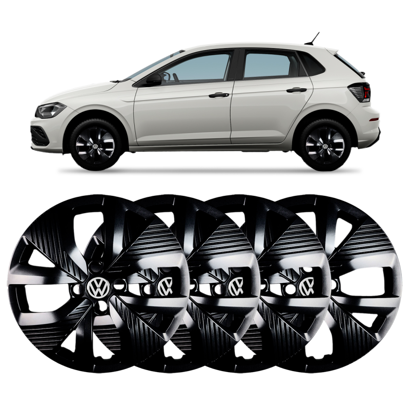 Calota Polo Track 2021 A 2024 Roda Aro 15 Preta