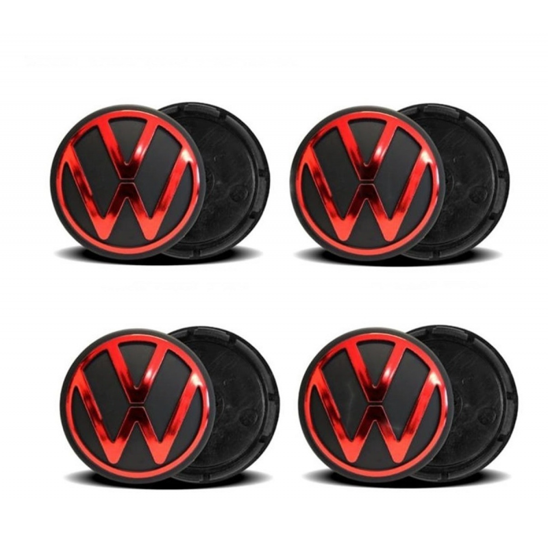 Subcalota Vw 51mm. Nivus  Com Logo Injetado Vermelho MetÁlico  (garra Original)