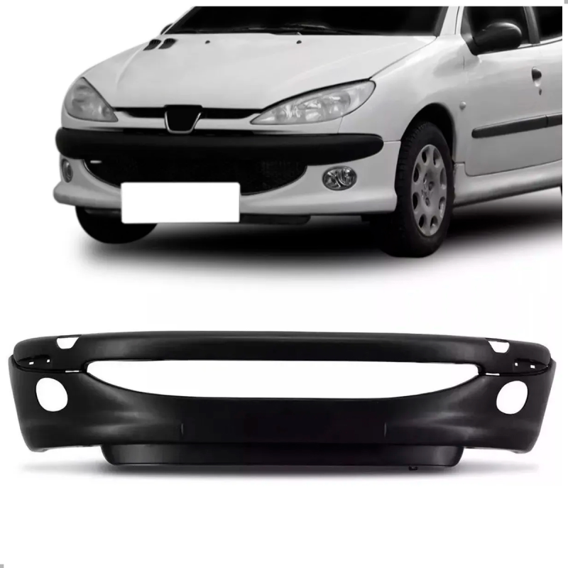 Parachoque Dianteiro Peugeot 206 1998 A 2004 Para Pintura Com Furo (c064795)