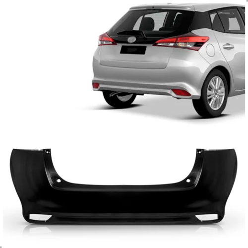 Parachoque Traseiro Yaris Hatch 2018 A 2022 Para Pintura Sem Furo Para Sensor (r31436)
