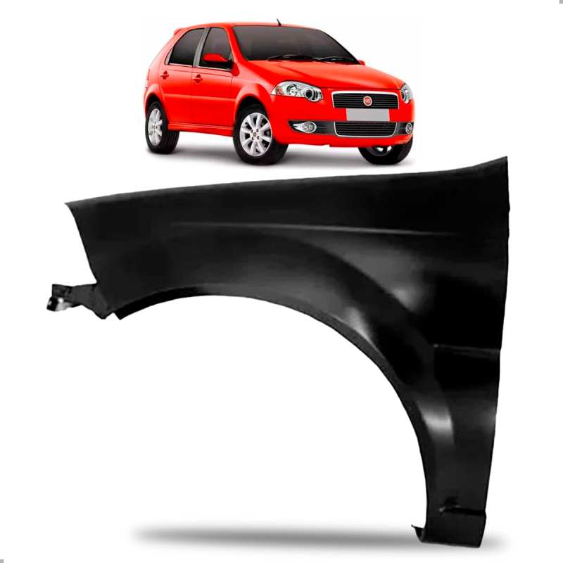 Paralama Palio 2008 A 2011 Sem Furo Moldura Sem Furo Spoiler Lado Esquerdo Preto (18695)