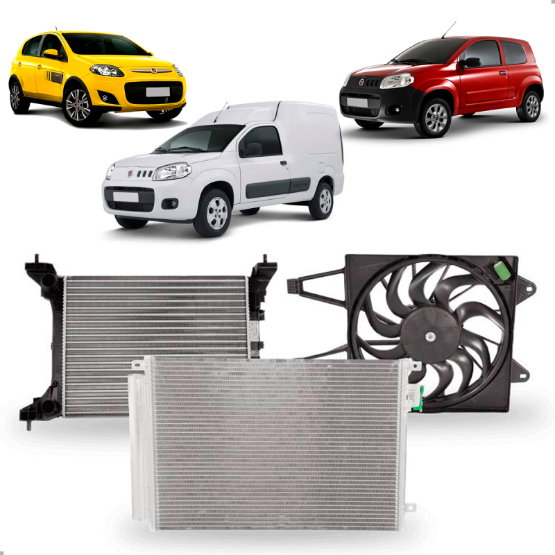 Kit Colisao Fiorino Grand Siena Uno 1.0 1.4 Flex 2010 A 2018 Com E Sem Ar