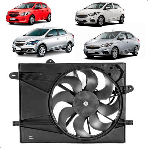 Eletroventilador Cobalt Spin 1.4 /1.8 2017 A 2020 Onix Prisma 1.0 1.4 2012 A 2019 Com Ar
