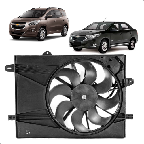 Eletroventilador Cobalt Spin 1.4 /1.8 2017 A 2020 Onix Prisma 1.0 1.4 2012 A 2019 Com Ar