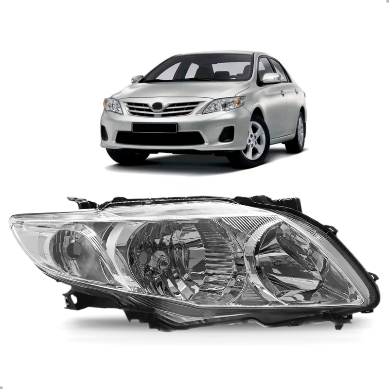 Farol Original Corolla 2009 A 2011 Lado Direito Cromado