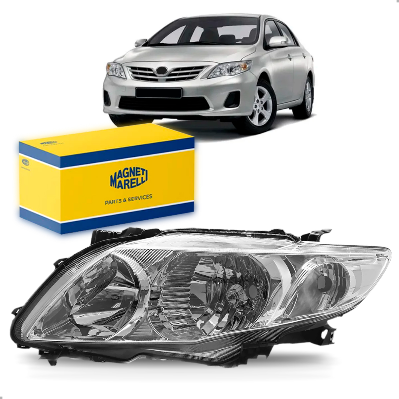 Farol Original Corolla 2009 A 2011 Lado Esquerdo Cromado