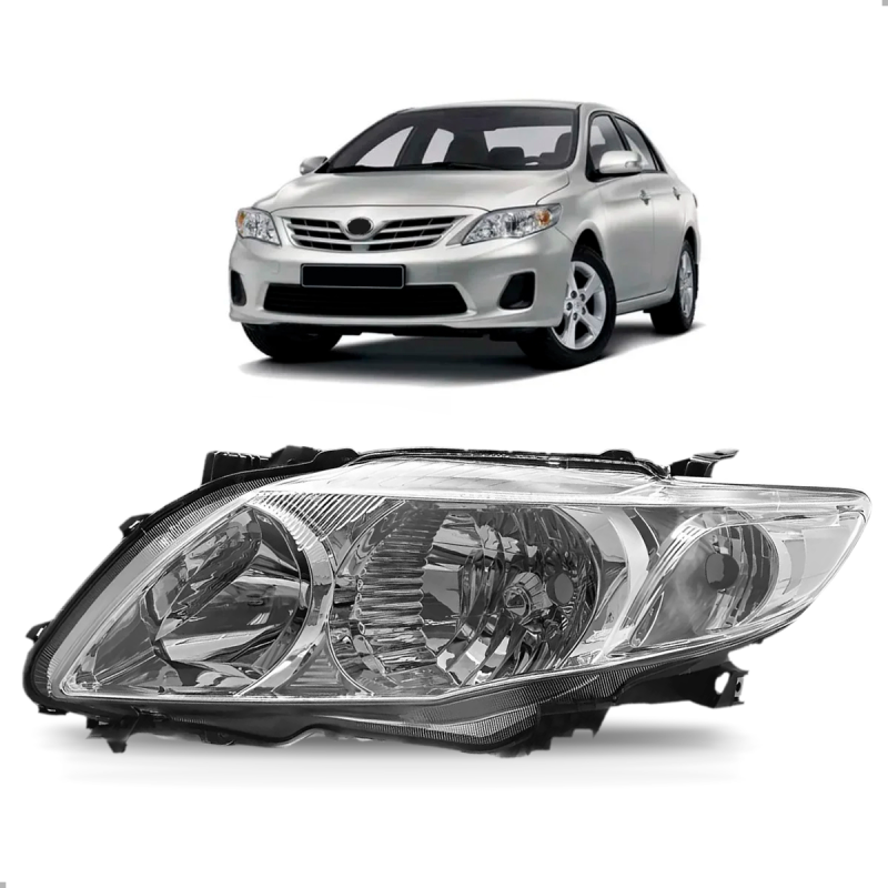 Farol Original Corolla 2009 A 2011 Lado Esquerdo Cromado