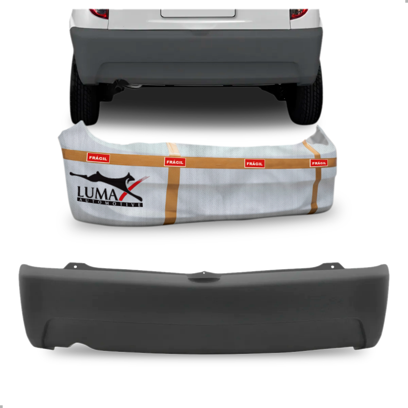 Parachoque Traseiro Celta 2007 A 2016 Cinza Texturizado (c041561)