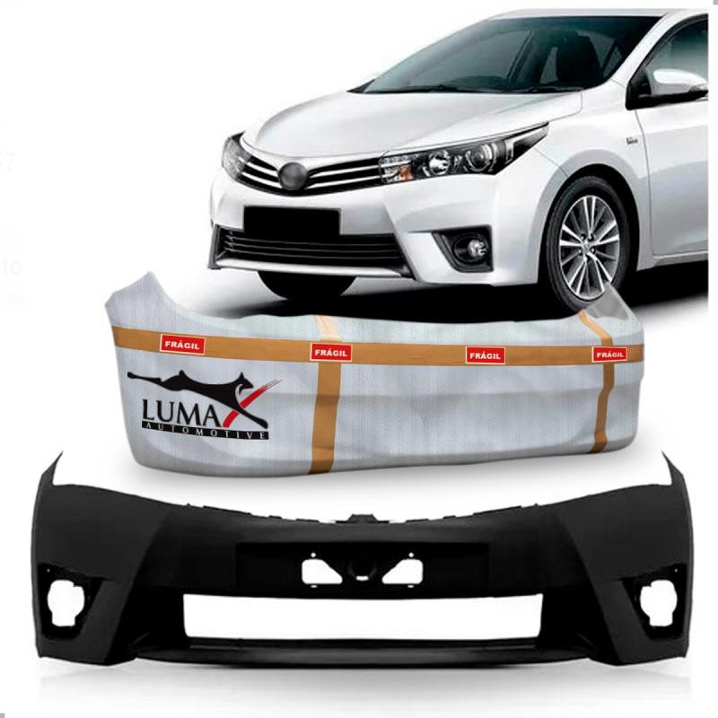Parachoque Dianteiro Corolla 2014 A 2017 Preto C/ Fressalto