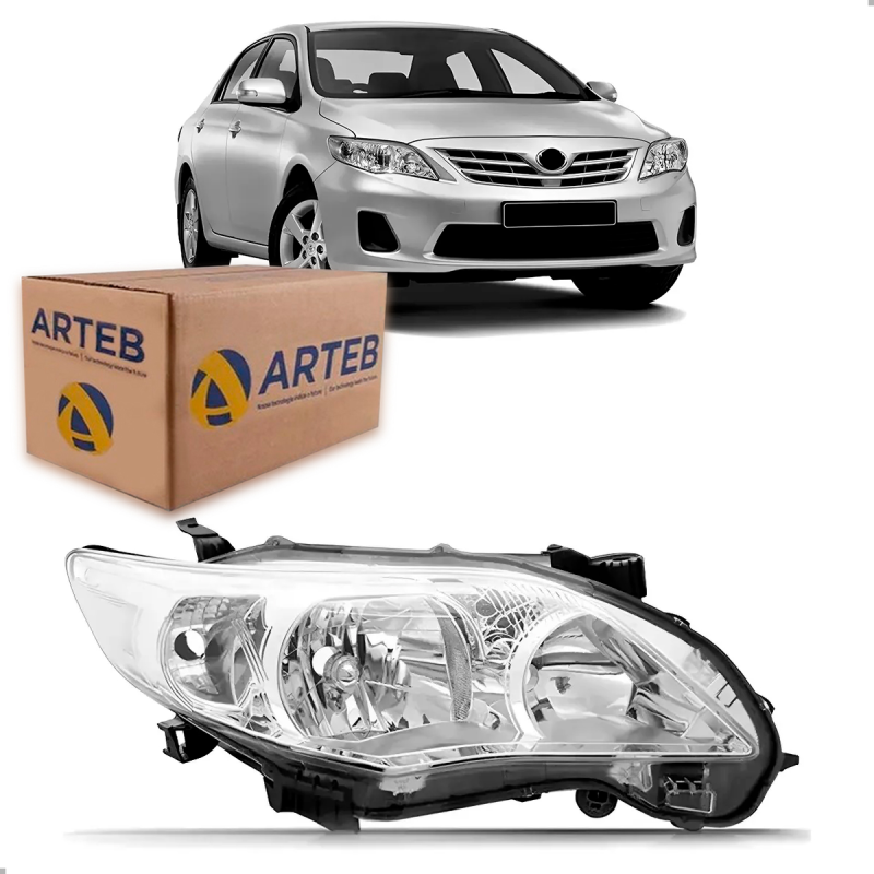 0190416 Farol Corolla 2012 A 2014 Lado Direito Cromado