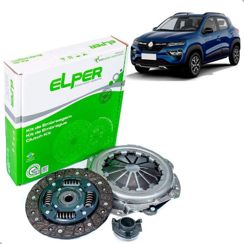 Kit Embreagem Kwid 1.0 2017 A 2023 Com Plato Disco E Rolamento