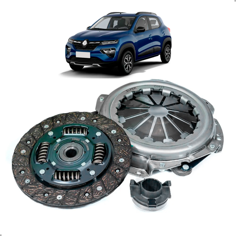 Kit Embreagem Kwid 1.0 2017 A 2023 Com Plato Disco E Rolamento