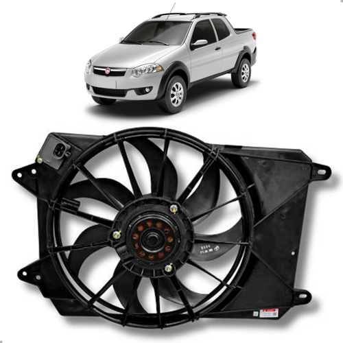 Eletroventilador Strada 1.6 Manual 2012 A 2019 Siena 1.6 Flex Automatiza 2017 A 2019 Grand Siena 1.6 Flex Automatizada