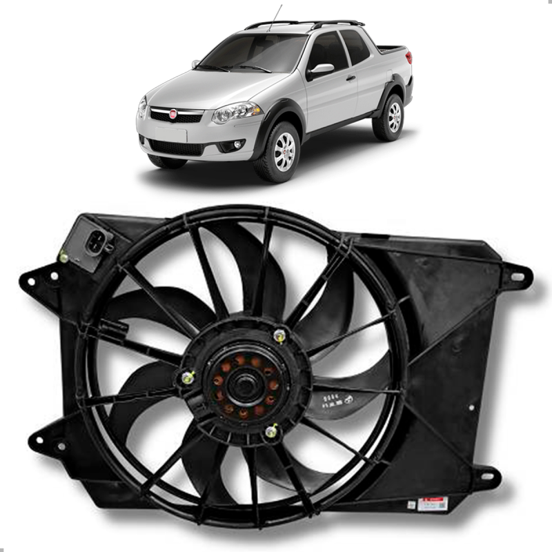 Eletroventilador Strada 1.6 Manual 2012 A 2019 Siena 1.6 Flex Automatiza 2017 A 2019 Grand Siena 1.6 Flex Automatizada