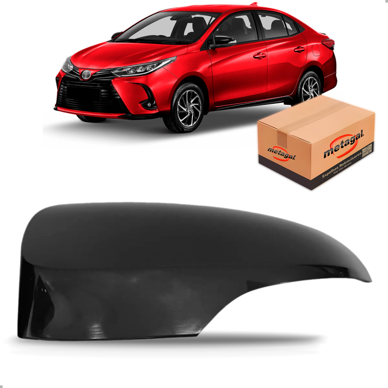 Capa Retrovisor Yaris 2018 A 2026 Para Pintura Lado Esquerdo