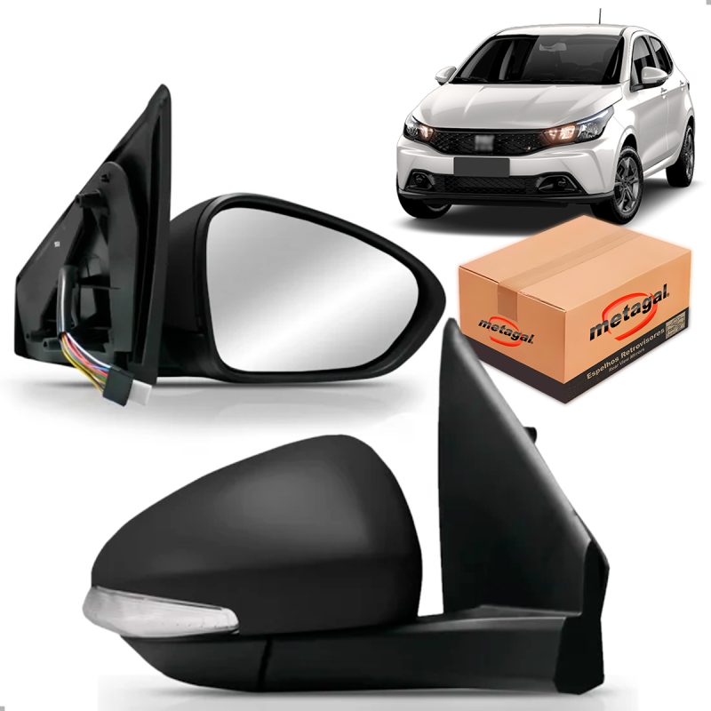 Retrovisor Original Argo 2023 A 2025 Lado Direito Regulador Eletrico Com Pisca