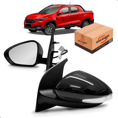 Retrovisor Original Strada 2020 A 2026 Eletrico Com Pisca Lado Esquerdo