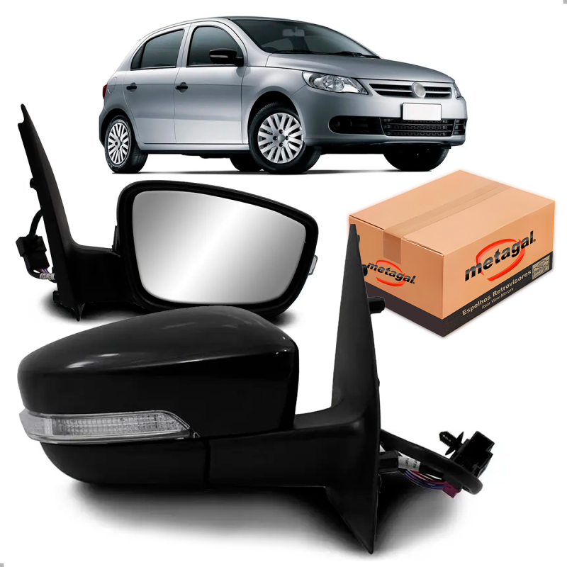 Retrovisor Externo Gol Voyage G5 2009 A 2011 Lado Direito Eletrico Com Pisca