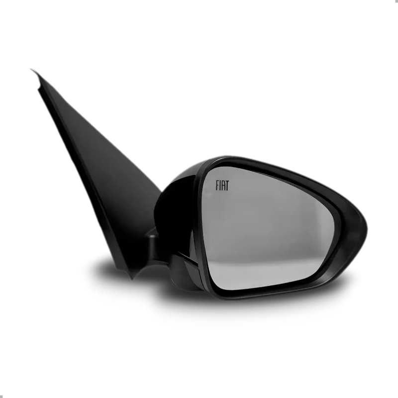 Retrovisor Original Argo 2017 A 2023 Lado Direito Com Controle Manual Com Pisca E Logo Fiat Conector Preto/cinza