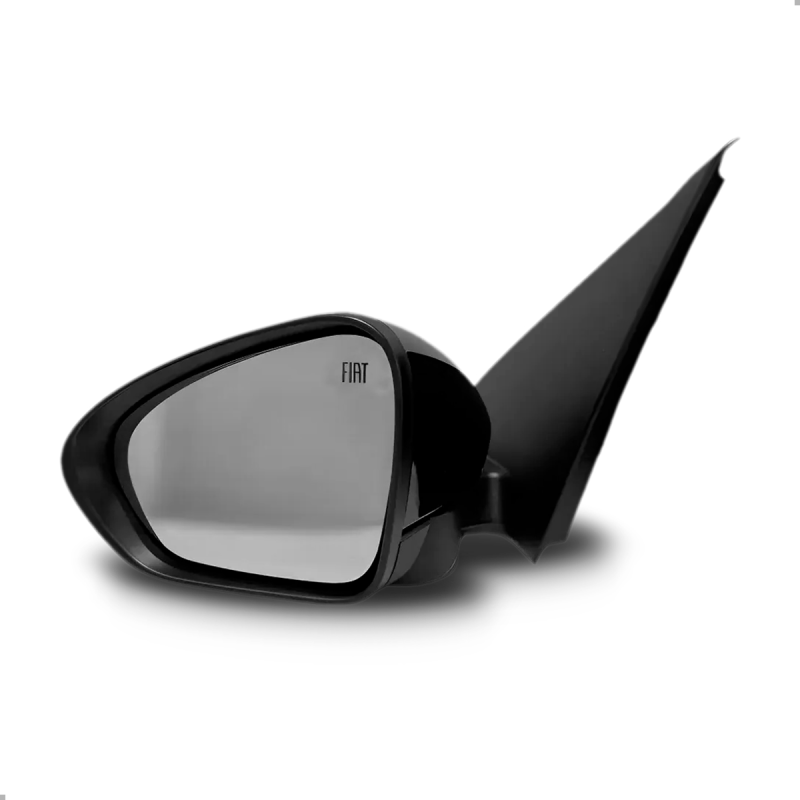 Retrovisor Original Argo 2017 A 2023 Lado Esquerdo Com Controle Manual Com Pisca E Logo Fiat Conector Preto/cinza