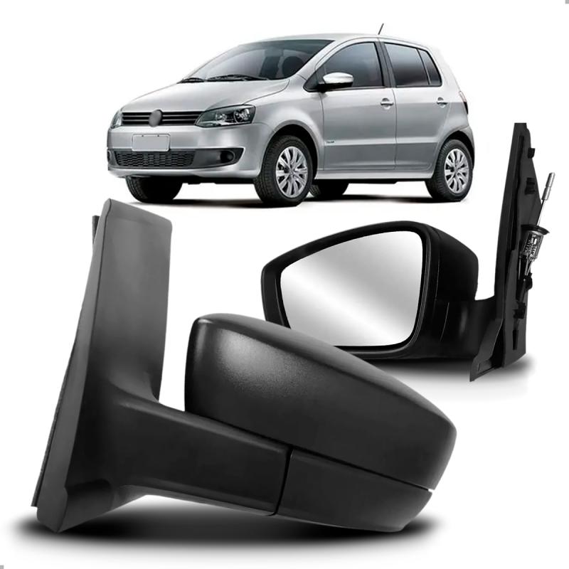 Retrovisor Original Fox 2010 A 2014 Com Controle Manual Sem Pisca Lado Esquerdo