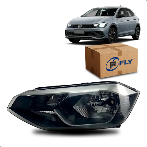 Farol Polo Track 2023 A 2024 Lado Esquerdo Mascara Negra
