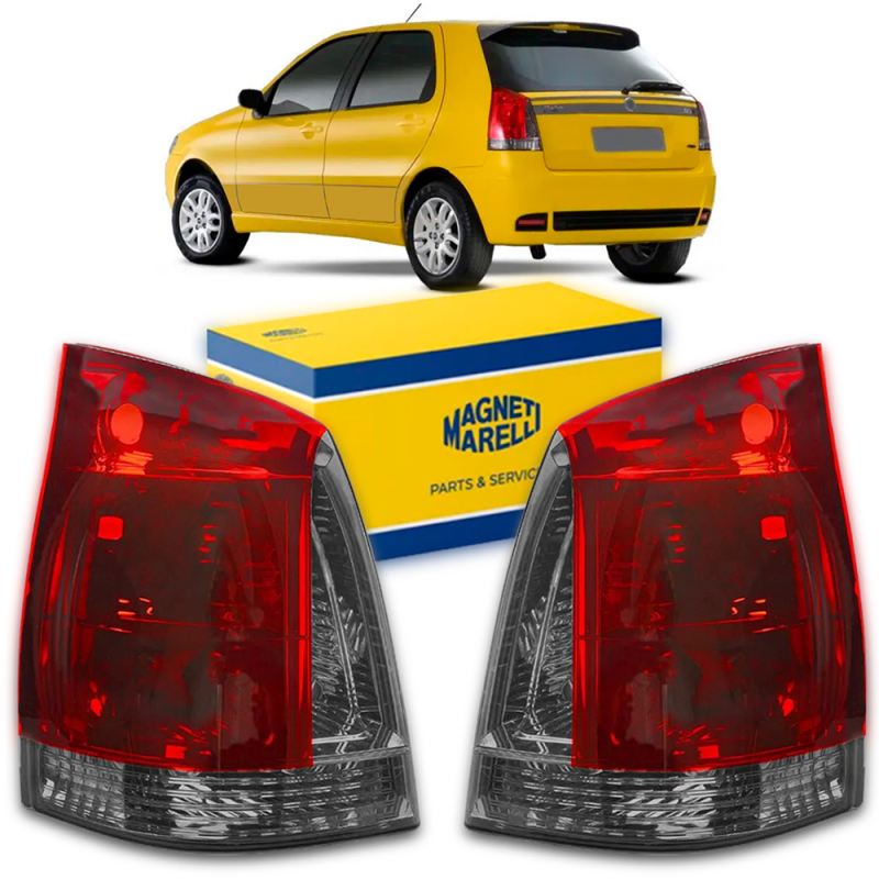PAR LANTERNA TRASEIRA PALIO ECONOMY WAY 2011 A 2015 FUME ORIGINAL MAGNETI MARELLI