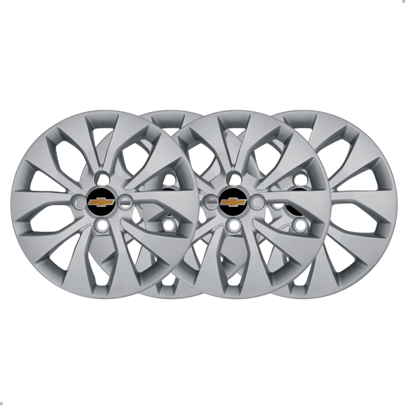 JOGO DE CALOTAS ONIX PRISMA 2012 A 2016 COM EMBLEMA ARO 15