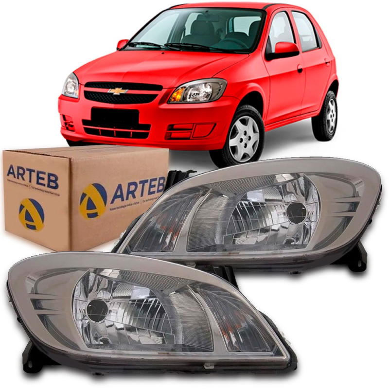 PAR DE FAROL CELTA PRISMA 2007 A 2014 FUMê