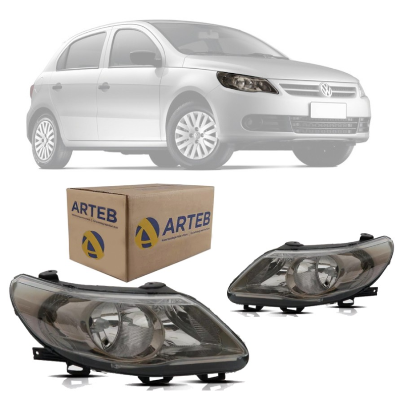 PAR FAROL GOL SAVEIRO VOYAGE G5 GV 2009 A 2012 FOCO DUPLO FUMê COM CÚPULA VW ORIGINAL ARTEB PAR FAROL GOL SAVEIRO VOYAGE G5 GV 2009 A 2012 FOCO DUPLO FUMê COM CÚPULA VW ORIGINAL ARTEB