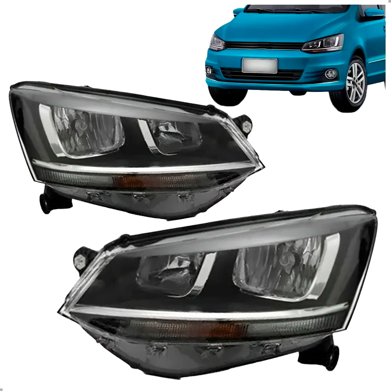 PAR FAROL FOX CROSSFOX SPACECROSS 2015 A 2017 FOCO DUPLO MáSCARA NEGRA ORIGINAL ARTEB