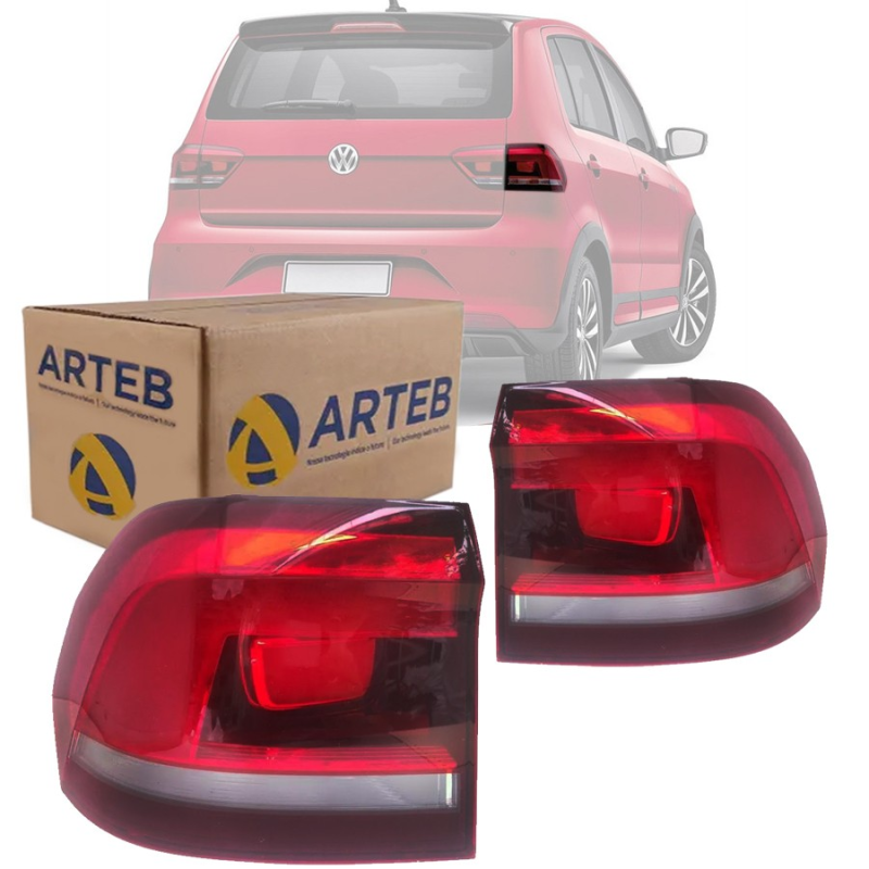 PAR LANTERNA TRASEIRA FOX ORIGINAL 2016 2017 CANTO FUME