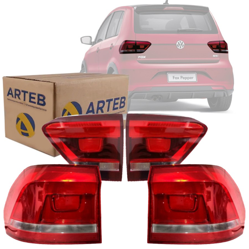 KIT LANTERNA TRASEIRA FOX ORIGINAL 16 2017 CANTO TAMPA FUME